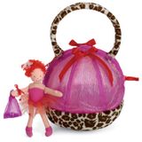 North American Bear Ixie Bixie Pixie Purse with Doll Hot Pink Leopard