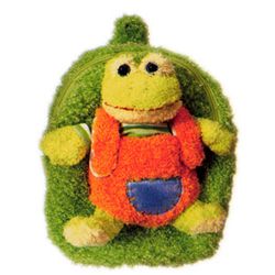 Pecoware Frog Best Buddy Kids Backpack with Removable Plush Animal