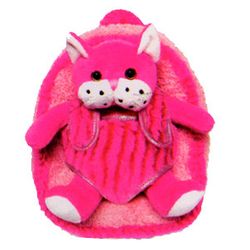 Pecoware Pink Cat Best Buddy Kids Backpack with Removable Plush Animal
