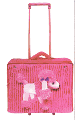 Pecoware Pink Poodle Best Buddy Collapsible Kids Suitcase on Rollers