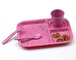 Pink Recycled 4 Piece Melamine Tray Set