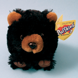 Puffkins 2 Trego Black Bear Plush by Swibco