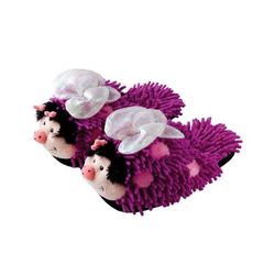 Child/Youth Aroma Home Purple Butterfly Fuzzy Feet Plush Slippers