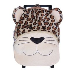 Sassafras Plush Lola the Leopard Pull-A-Long Backpack