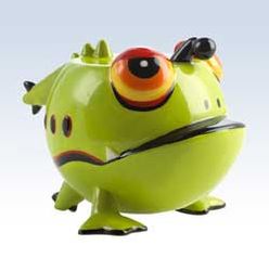 Silly Saver Ceramic Frugal Frog Money Bank