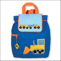 Stephen Joseph Blue Construction Theme Quilted Backpack