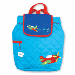 Stephen Joseph Boys Blue Airplane Quilted Backpack 