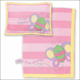 Stephen Joseph Butterfly Fleece Blanketand Pillow Set