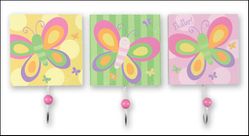 Stephen Joseph Butterfly Wall Hooks Set of 3