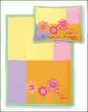 Stephen Joseph Flower Fleece Blanket and Pillow Set