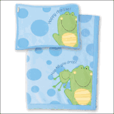 Stephen Joseph Frog Fleece Blanket and Pillow Set