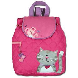 Stephen Joseph Girls Kitty Cat and Mouse Quilted Backpack