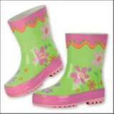 Stephen Joseph Green Flowers Rain Boots