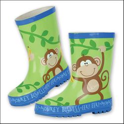 Stephen Joseph Green Monkey Rain Boots