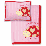 Stephen Joseph Ladybug Fleece Blanket and Pillow Set