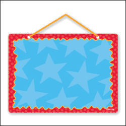 Stephen Joseph Metal Memo Board Blue and Red Rectangle