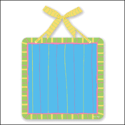 Stephen Joseph Metal Memo Board Blue Square