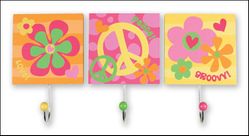 Stephen Joseph Peace Wall Art Hooks Set of 3
