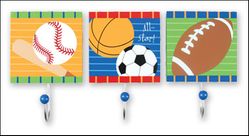 Stephen Joseph Sports Wall Hooks Set of 3