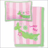 Stephen Joseph Sweet Pea Fleece Blanket and Pillow Set