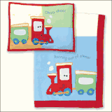 Stephen Joseph Train Fleece Blanket and Pillow Set