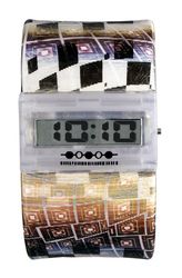 Streamline Checker Time Bangle Watch