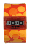 Streamline Orange Bubble Time Bangle Watch