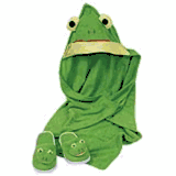 Toddler Bath Frog Hooded Towel & Slipper Set