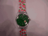 Toysmith Pink and White Strawberries Trendy Ticker Watch