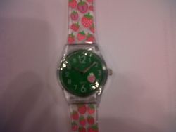 Toysmith Pink and White Strawberries Trendy Ticker Watch