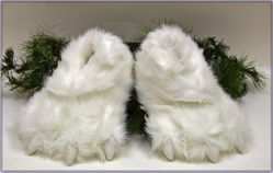 White Polar Bear Claw Plush Slippers