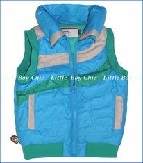 4 Funky Flavours, Where Are We Now Zip Puff Vest in Blue (c)