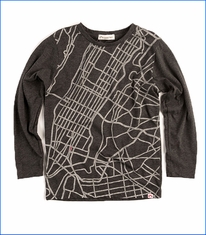 Appaman, LS Cityscape Graphic T-Shirt in Charcoal Grey