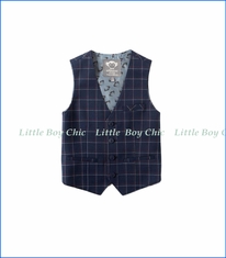 Appaman, Tailored Vest in Navy Windowpane