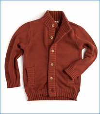 Appaman, Classic Mock Neck Cardigan in Orange