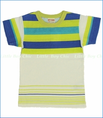 Bit'z Kids, Crazy Stripe Tee in Off White (c)