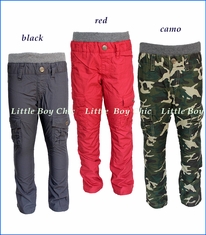 Bit'z Kids, Jersey Lined Cargo Pants in black or red or camo