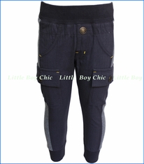 Bit'z Kids, Ribbed Bottom Cargo Pants in Black