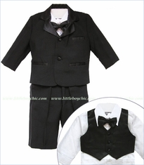 Black Tuxedo Coat‚ Vest and Pants Set with Bow Tie and Shirt (c)