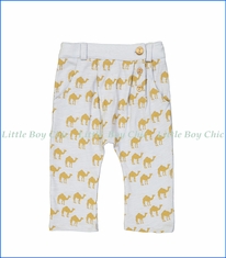 Blune, Camel Slightly-Harem Pants in Blue
