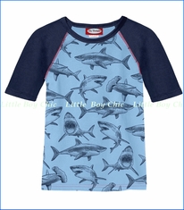 City Threads, Sharks Tee in Light Blue