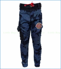 Desigual, Cargo Baseball Skinny Jeans in Blue Camo