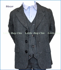 Fore!! , Charcoal Brush Flannel Blazer in Grey