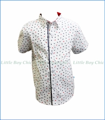 Fore!! , S/S Ants Print Shirt in White