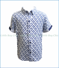 Fore!! , S/S Arrow Print Shirt in Blue