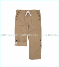 Hatley, Khaki Roll Up Pants in Beige