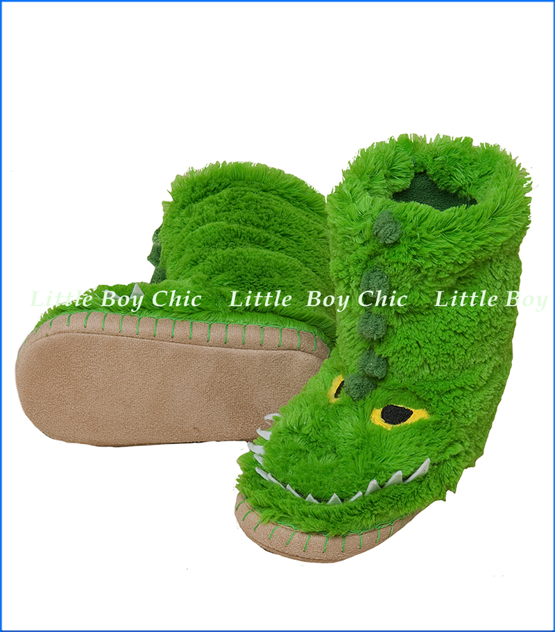 Hatley Little Blue House, Alligator Slippers in Green