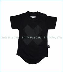 Hux Baby, Drop Back Cross T-Shirt in Black