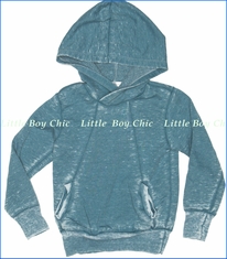Joah Love, Troy Distressed Fleece Hoodie in Teal (c)