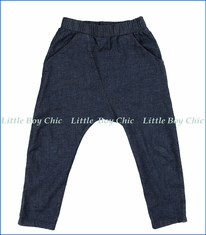 Joah Love, Unisex Stretch Denim Drop Crotch Pants in Blue